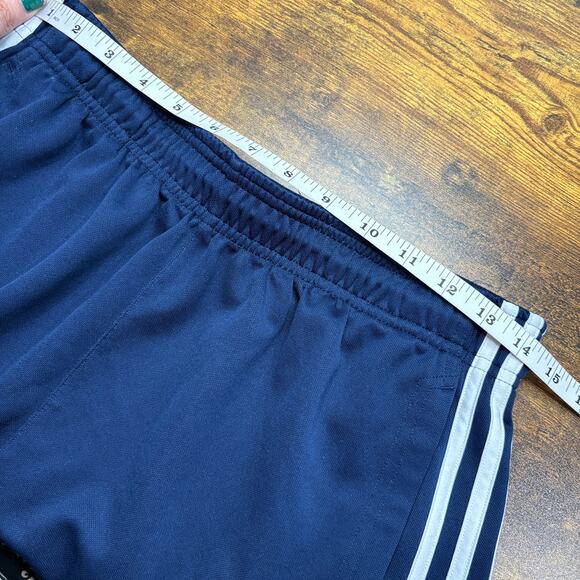 Adidas Womens Size L Track Pants Navy Blue 3-Stripe Classic Retro Straight Leg - Picture 13 of 16